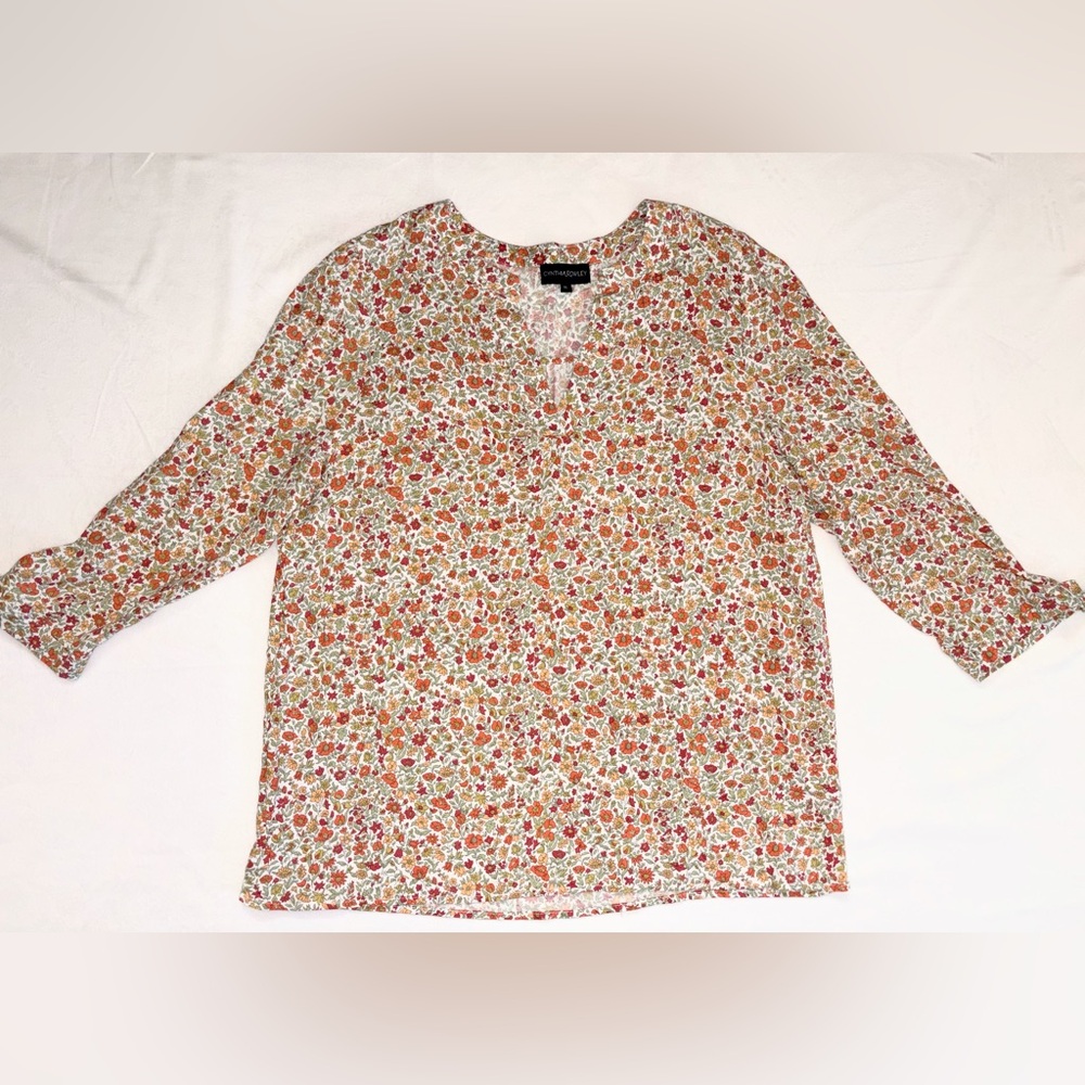 Cynthia Rowley Women’s XL Floral V-Neck Blouse - Multicolor